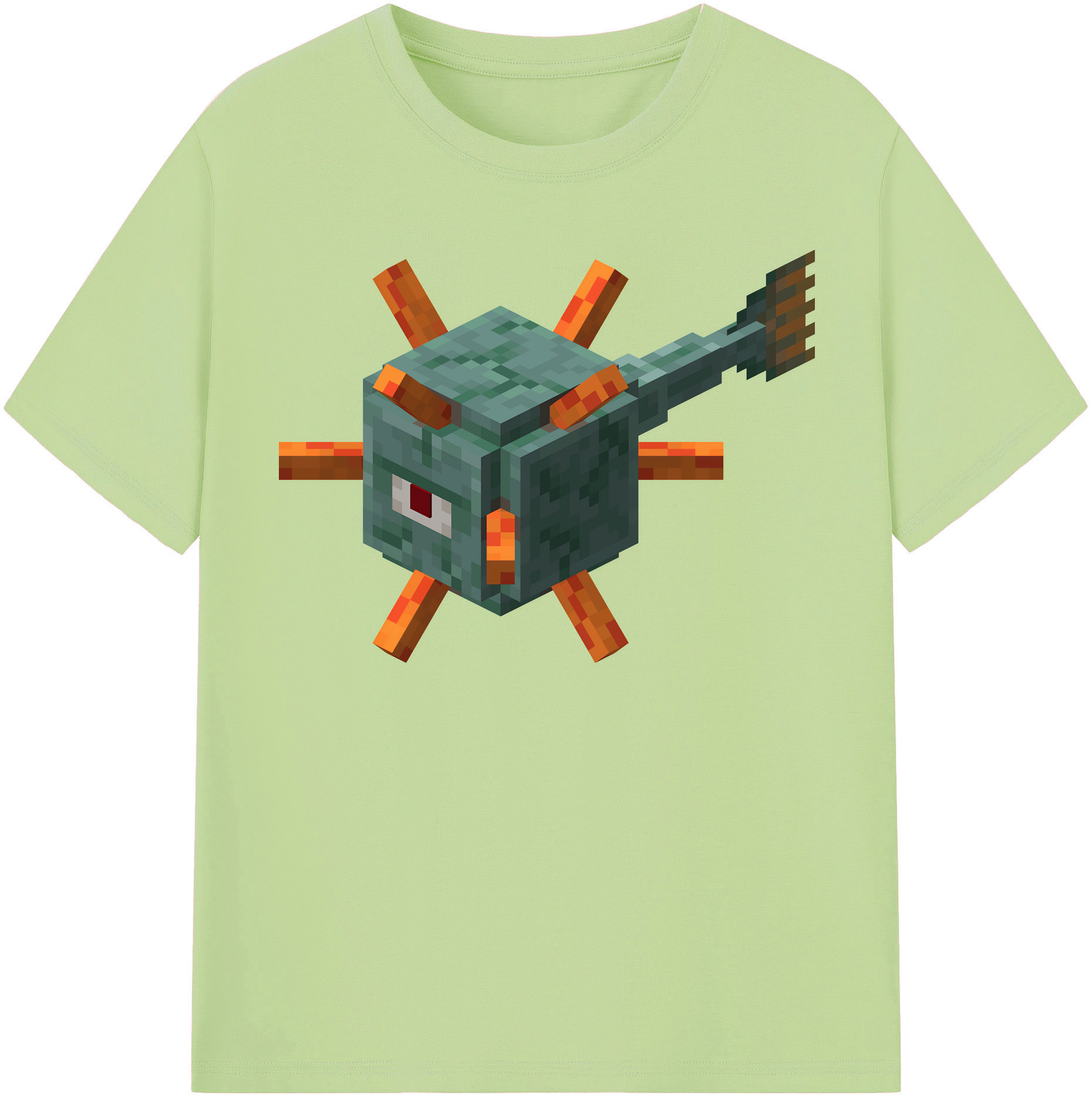 （画像用） マインクラフト ブロックの世界 Minecraft MC Block world 綿100％半袖Tシャツ（フロントプリント）